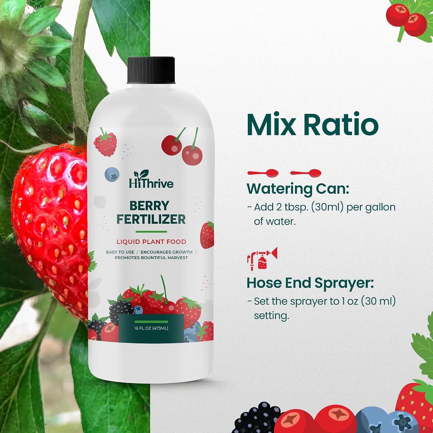 16oz Berry Fertilizer – Makes 16 Gallons of Fruit Tree Fertilizer for Elderberry