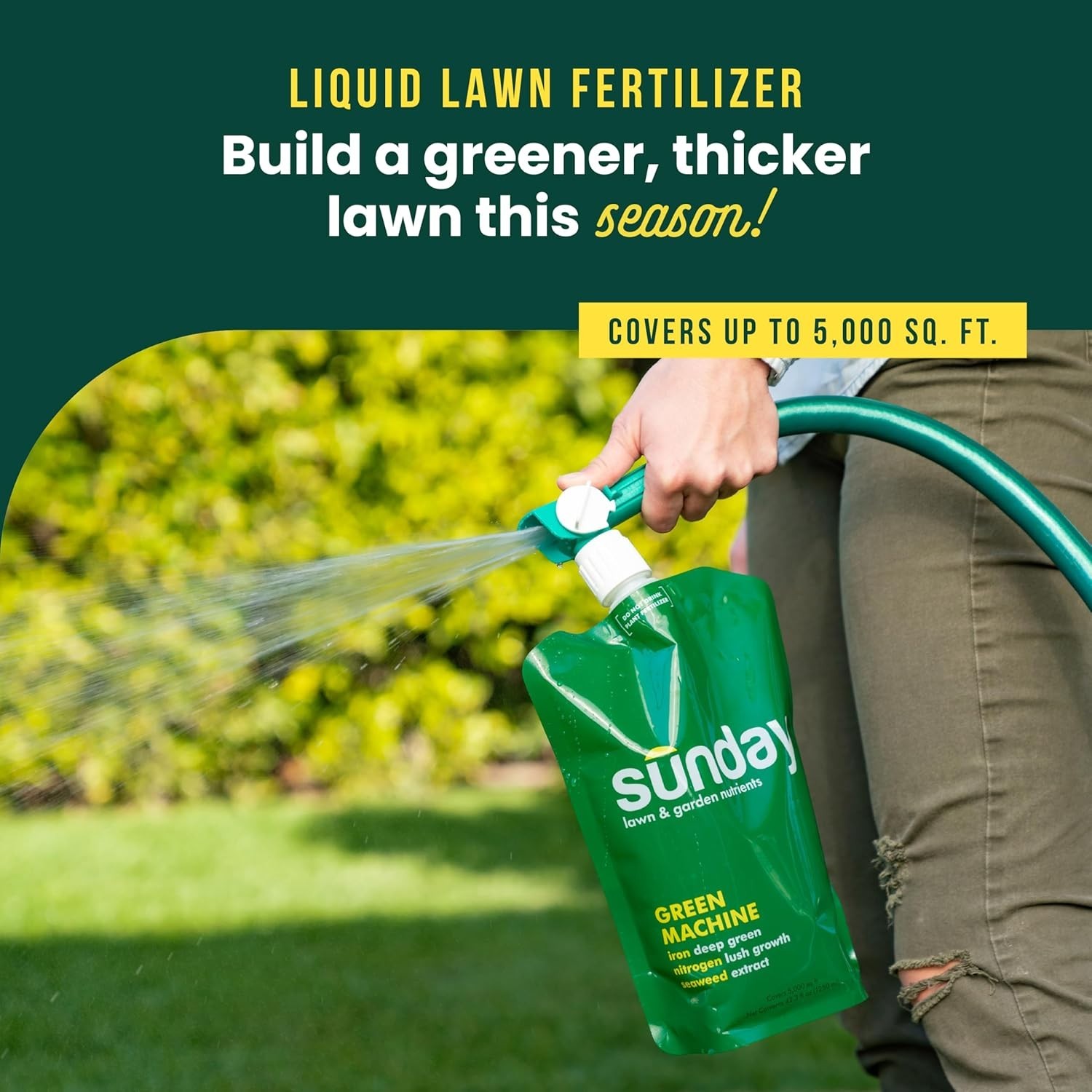 Green Machine Liquid Lawn Fertilizer 42.3oz Pack of 2 for Healthy Grass Coverage