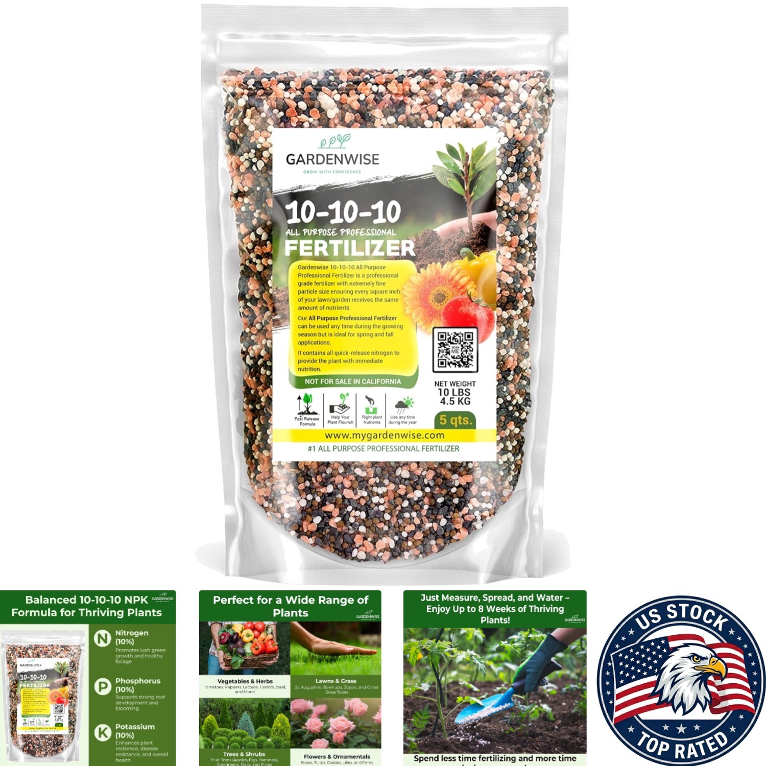 Balanced 10-10-10 Granular Fertilizer – Grow Healthy Plants with Ease – 5 Quarts