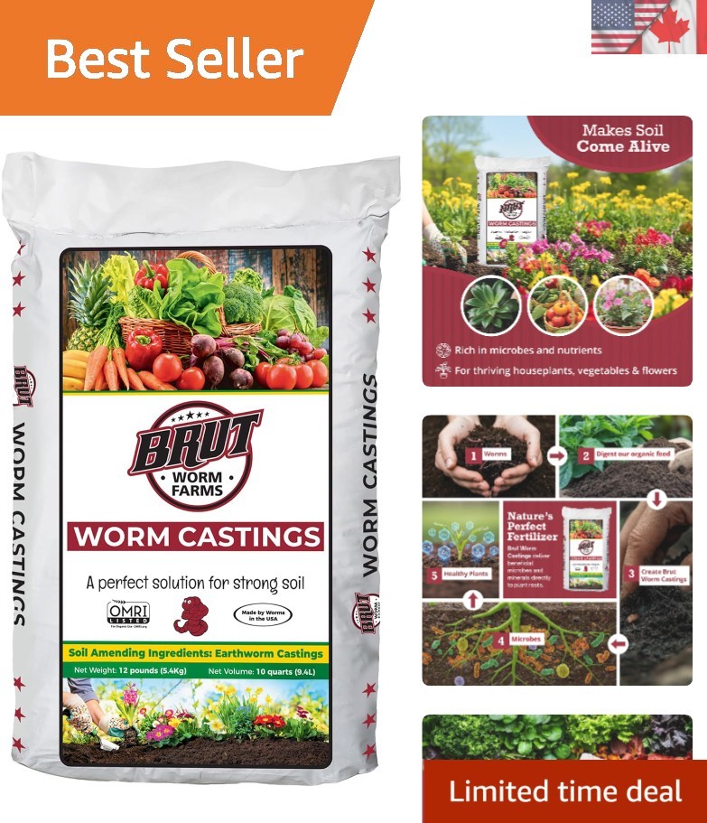 12 LB Certified Organic Worm Castings – Supercharge Your Indoor & Outdoor Garden