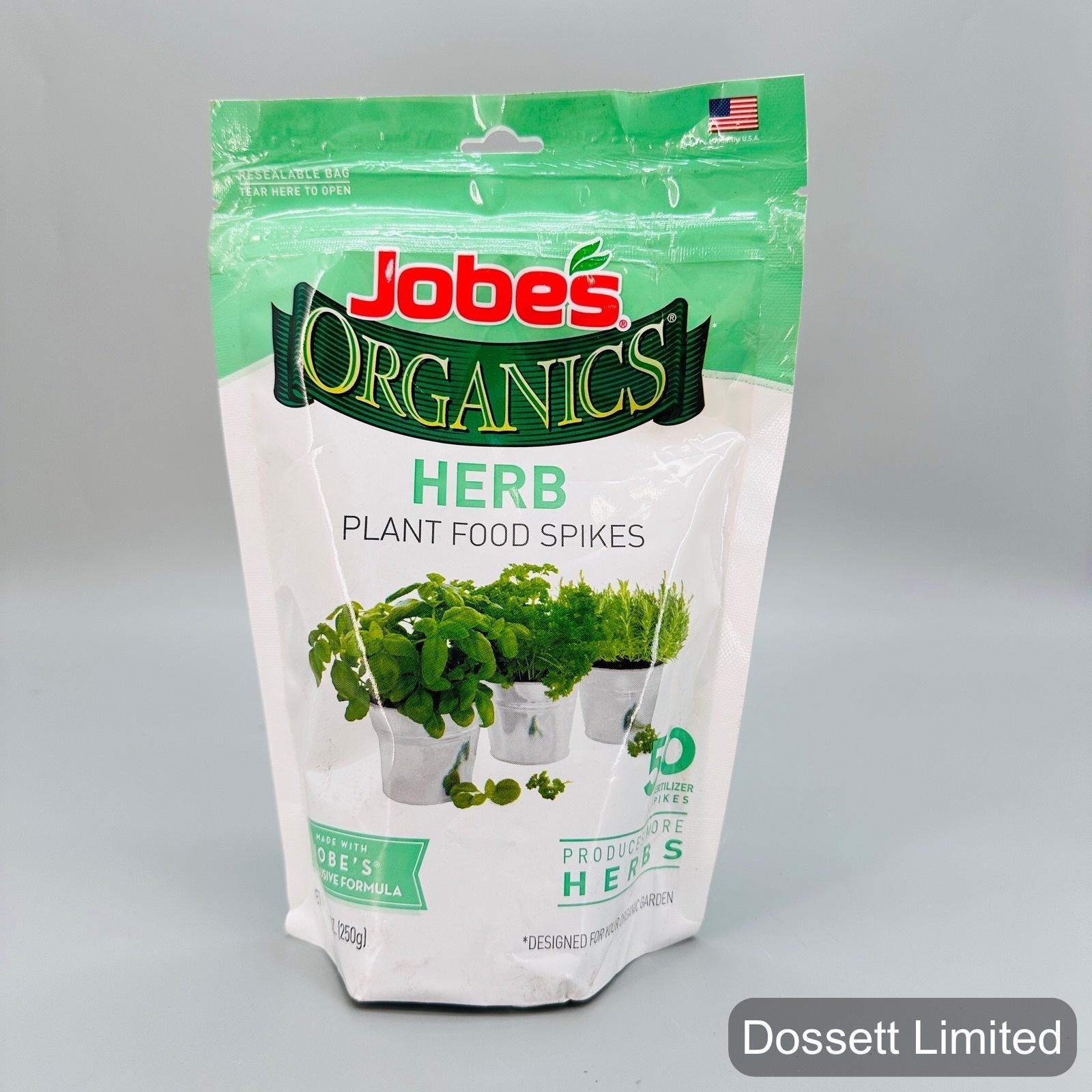 Jobe’s Organics Herb Plant Food Spikes 50 Count Fertilizer 4-3-3 Biozome No Odor