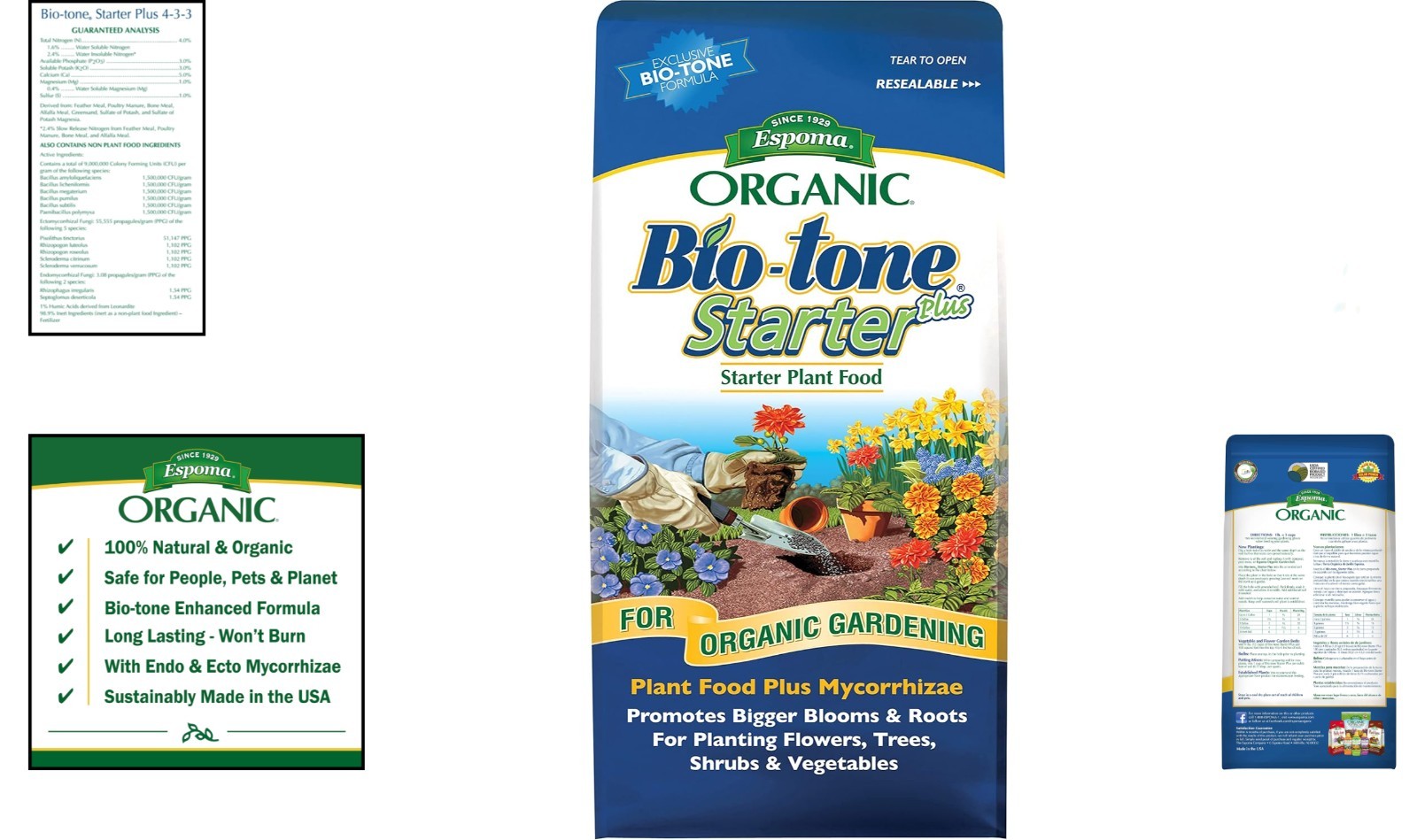 8 lb Organic -Tone Starter Plus Fertilizer: Mycorrhizae for Thriving Plants