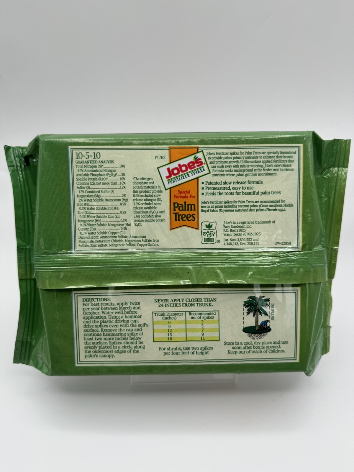 Jobe’s Fertilizer Outdoor 5 Per Package Palm Tree Spikes 10-5-10 Time Release