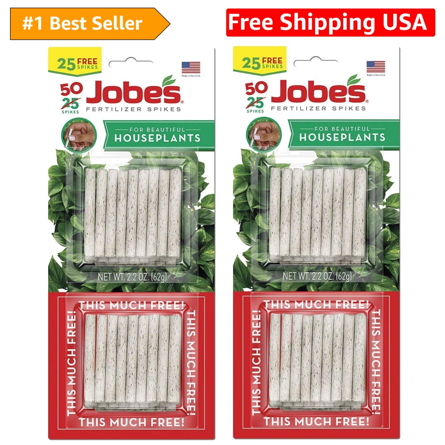 Jobe’s 5001T Houseplant Fertilizer Food Spikes, 50 Pack