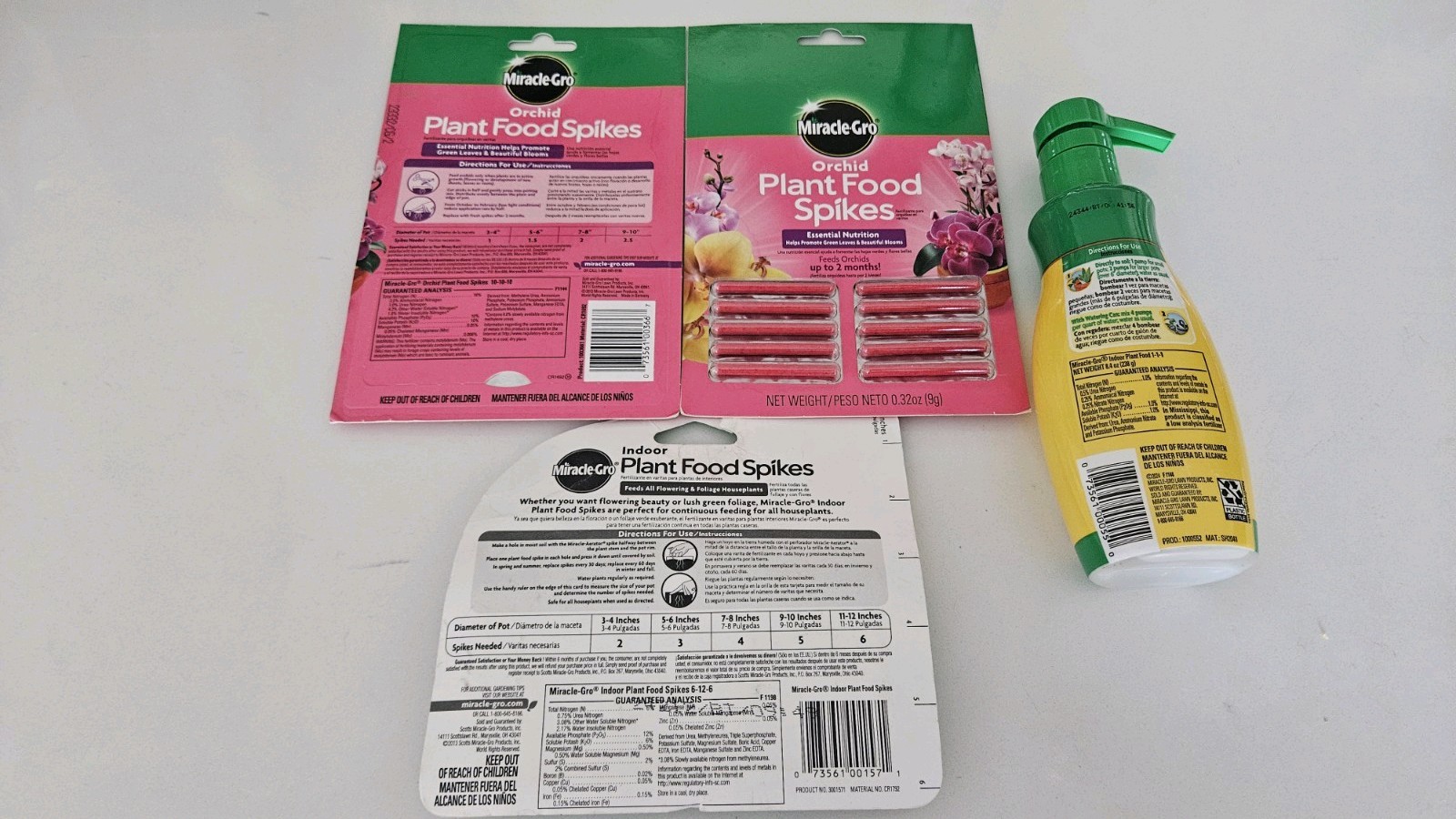Miracle-Gro Plant Food Spikes Bundle Indoor Orchid Food Fertilizer Lot