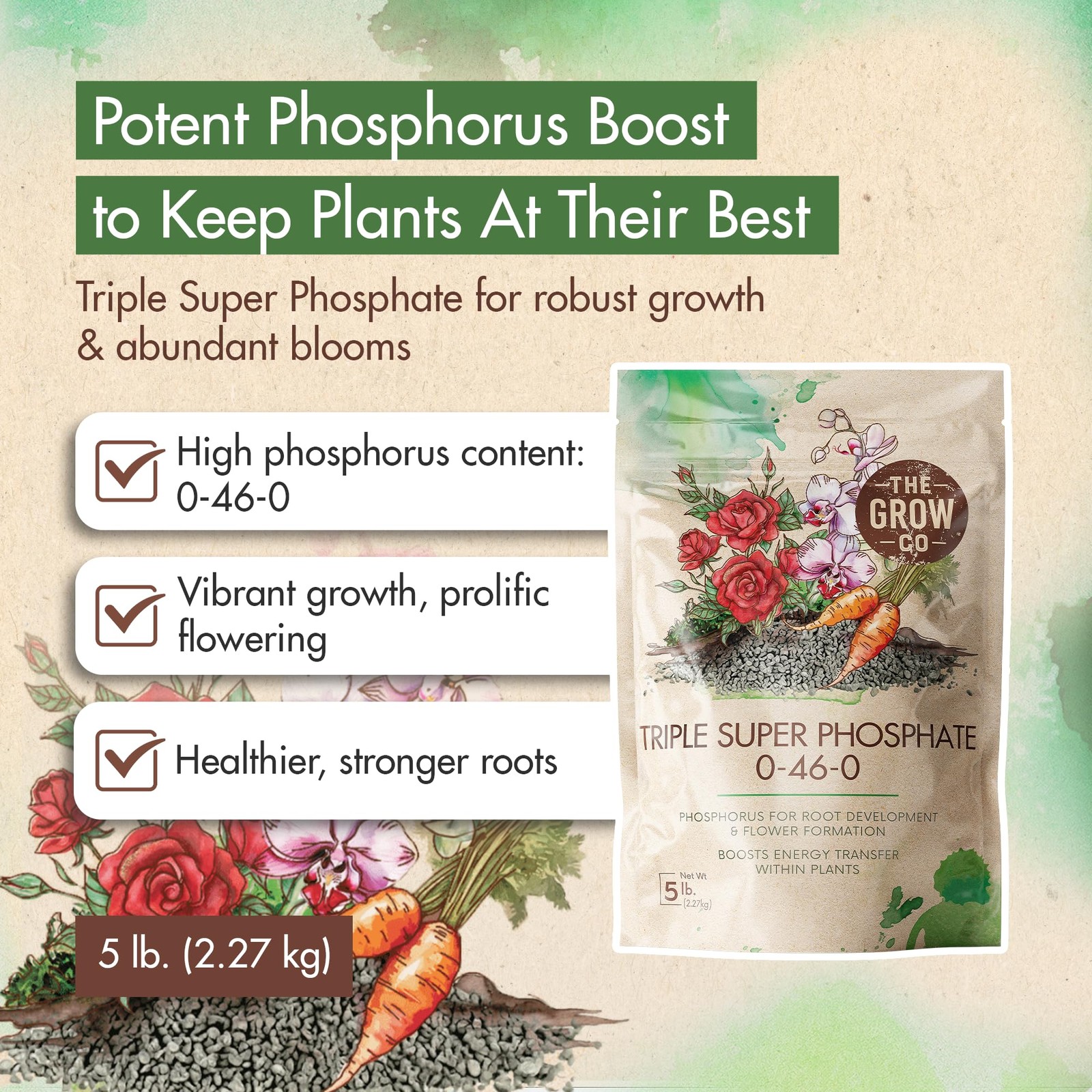 Triple Super Phosphate 0460 Fertilizer, high Phosphorus Fertilizer Stronger R…