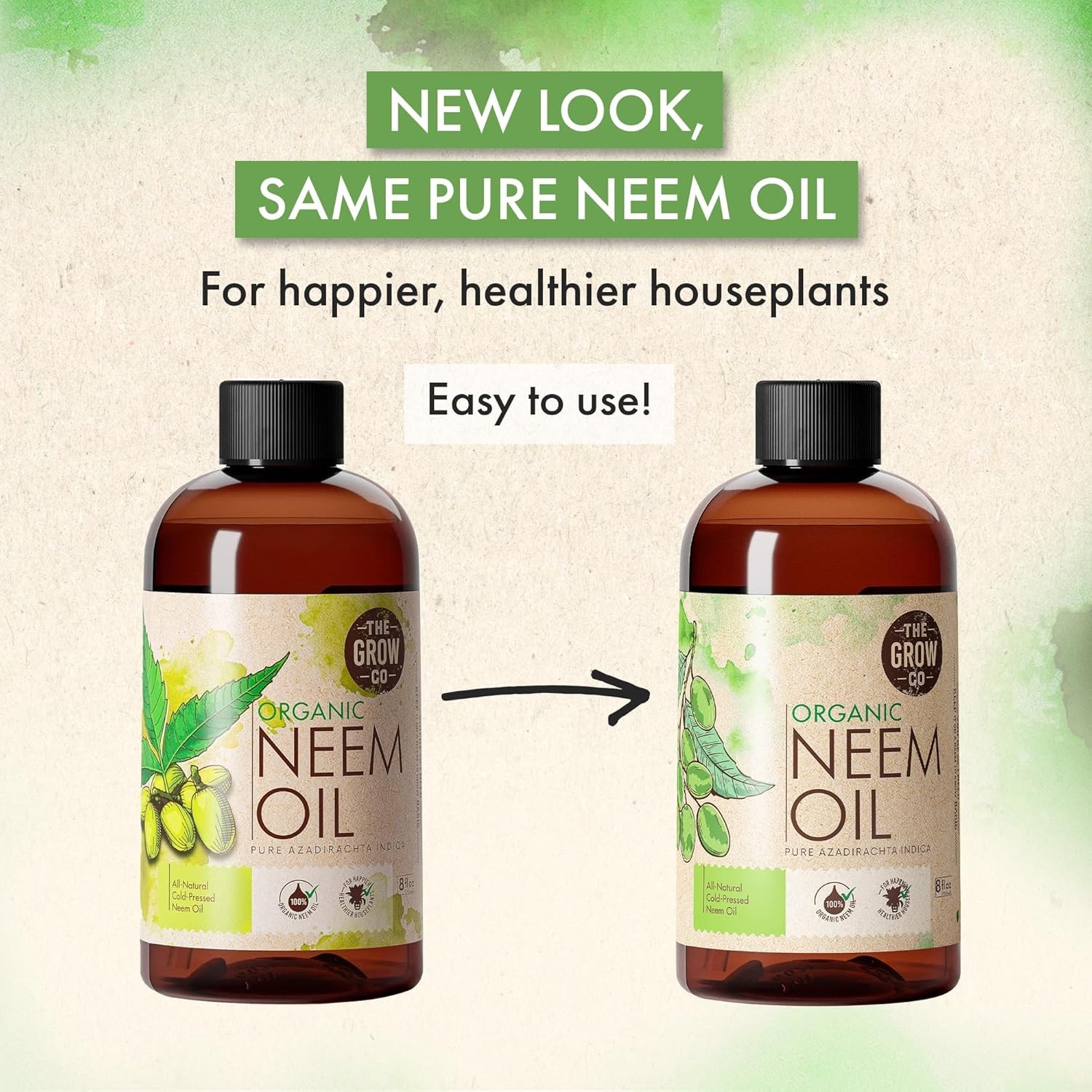 Organic Neem Oil Concentrate – 8oz Leaf Care & Shine for Indoor/Outdoor Plants