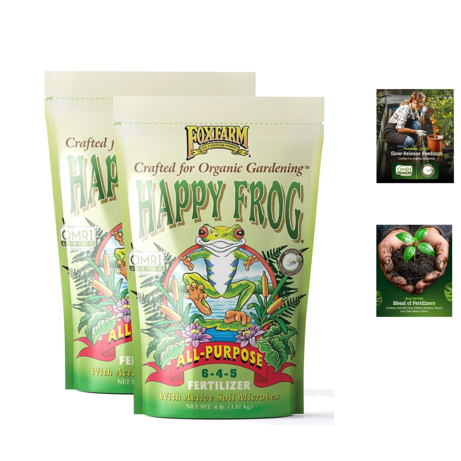Happy Frog Organic Fertilizer with Soil Microbes – 4 lb for Flowers & Vegetables