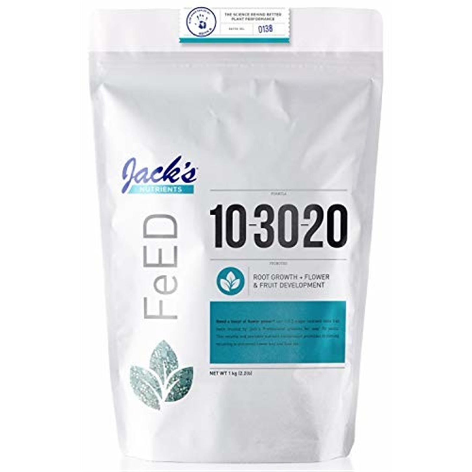 Jack’s Nutrients 10-30-20 Bloom Water-Soluble Fertilizer, 2.2lbs