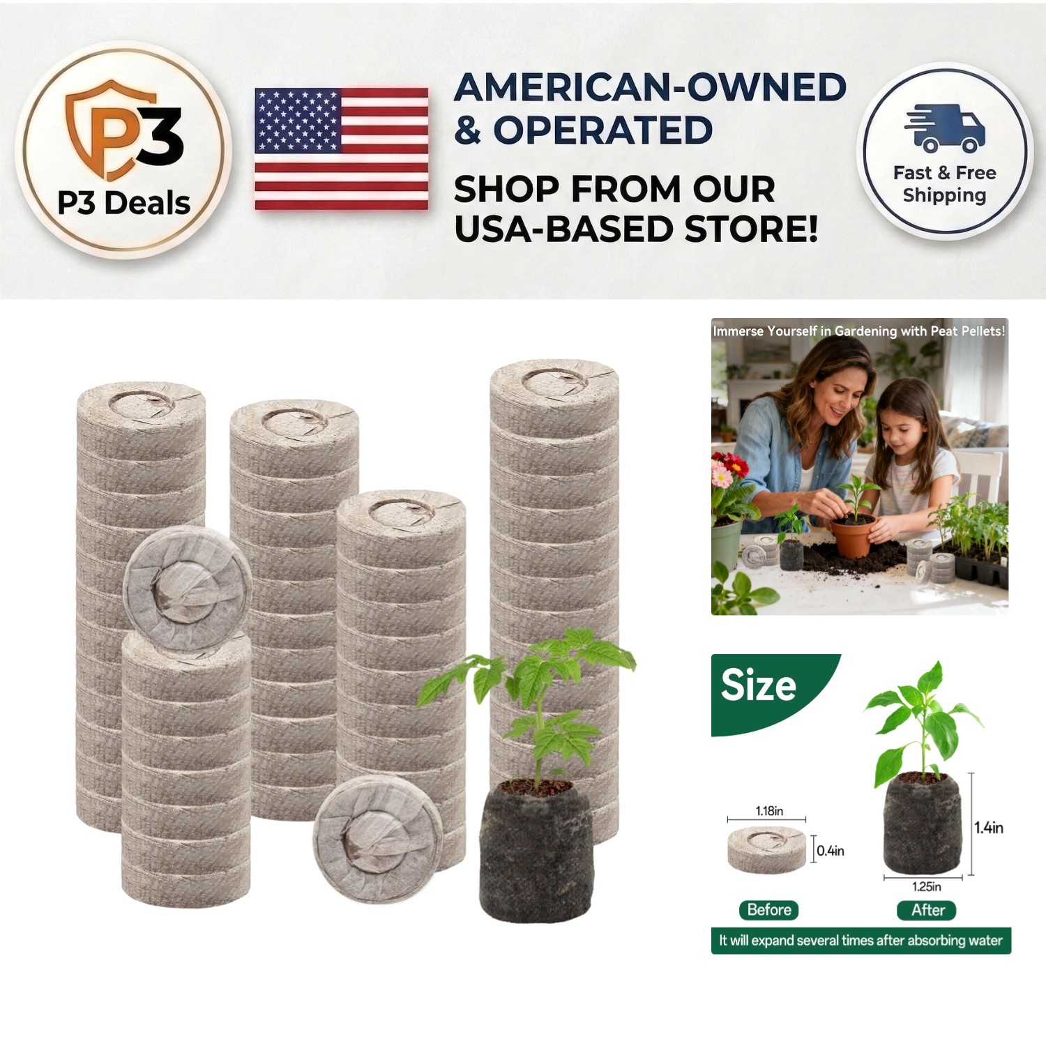 Versatile 55-Piece 30mm Seed Starter Pellets for Flowers, Veggies, and Herbs