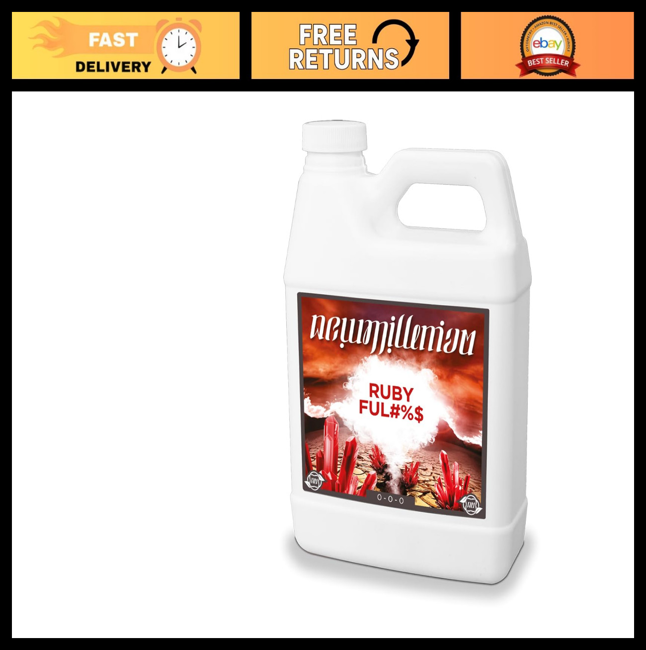 Ruby Fulvic Acid Liquid Nutrient – 1 Gallon, Organic Plant Growth Booster