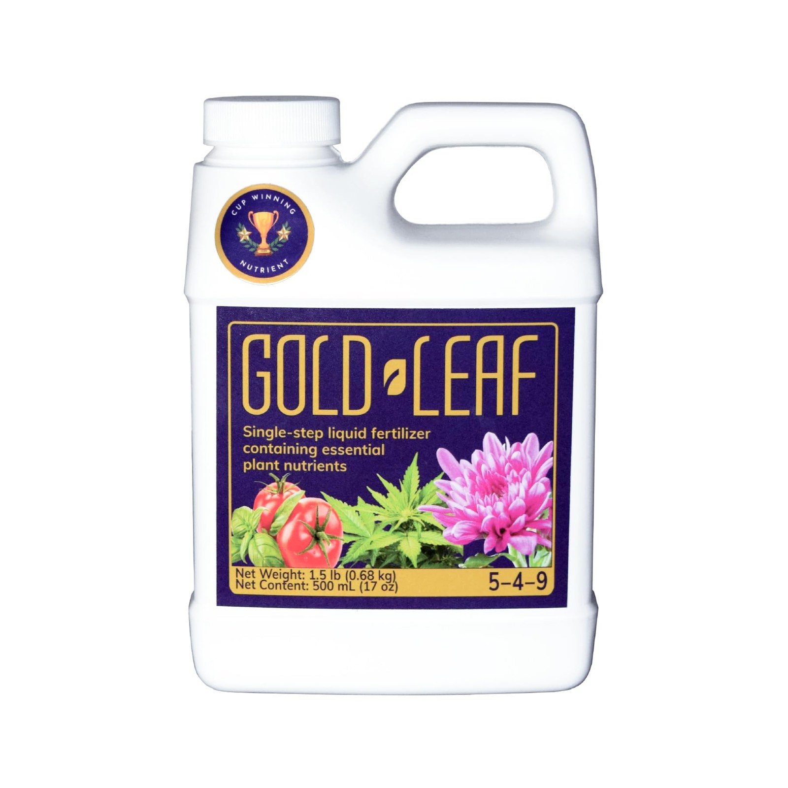 16.9 fl oz (500ml) Gold Leaf All-in-One Liquid Fertilizer | pH Balanced, Dech…
