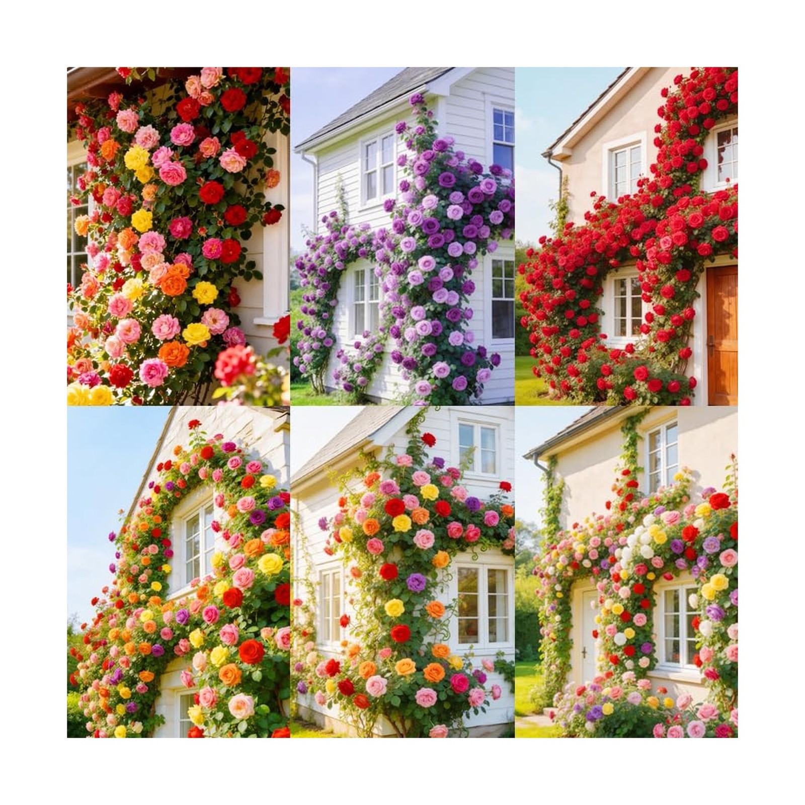 250+ Mix Climbing Roses Flowers Seeds -Rose Bushes Vine Climber Rose Seeds fo…