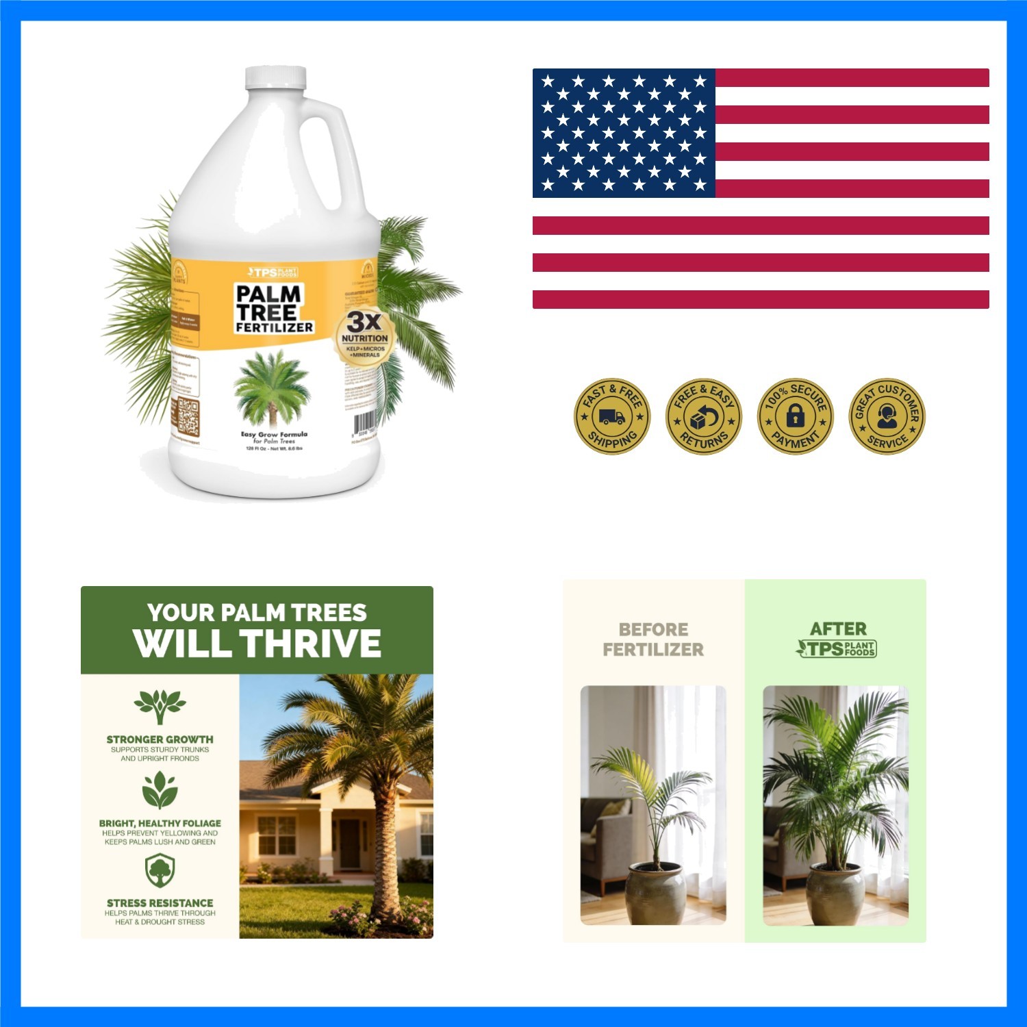 Palm Tree Fertilizer, Liquid Plant Food for Rich Green Fronds, 1 Gallon | Ind…