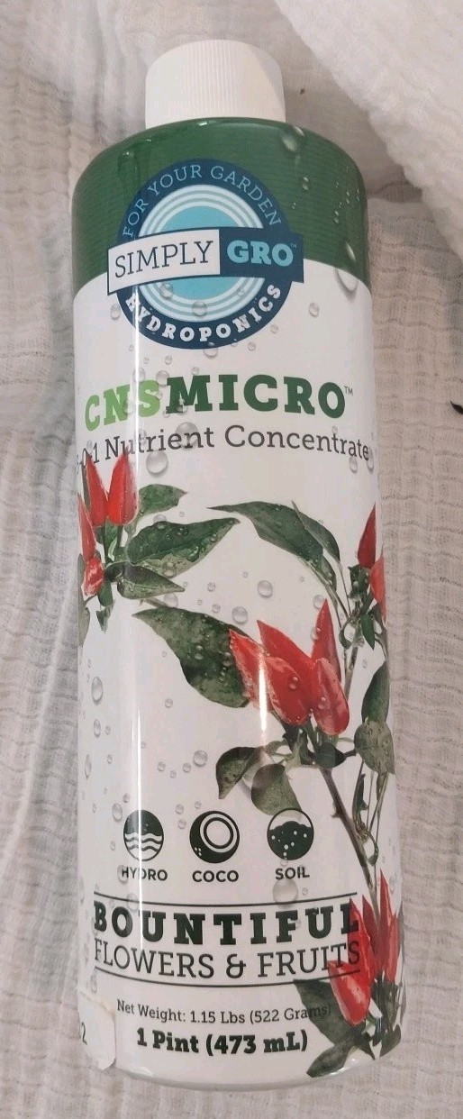 5-0-1 Nutrient Concentrate SimplyGro Hydroponics for Soil, Coco, Hydro 1 Pint