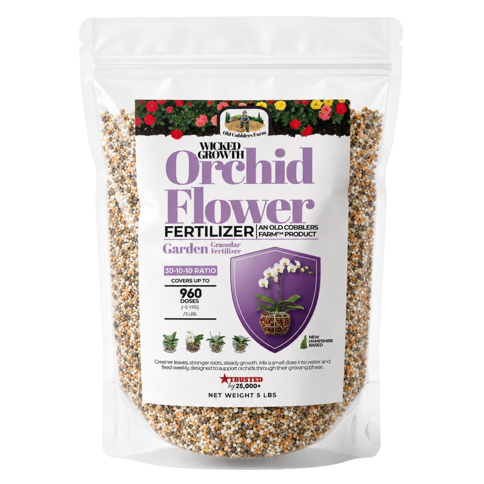 Old Cobblers Farm™ Wicked Growth Orchids Fertilizer- For Healthy Roots & Blooms