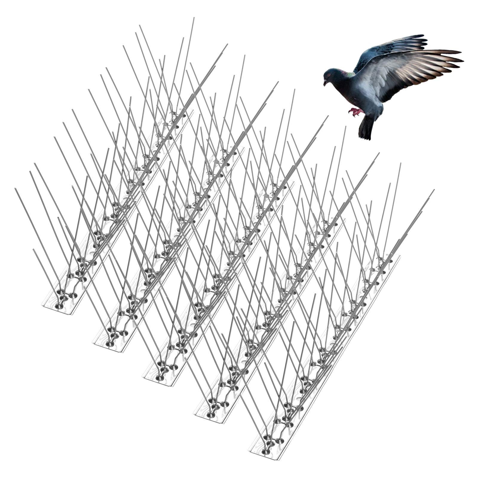 Bird Spikes for Pigeons Small Birds Cat, 15 Feet Bird Spikes Stainless Steel …