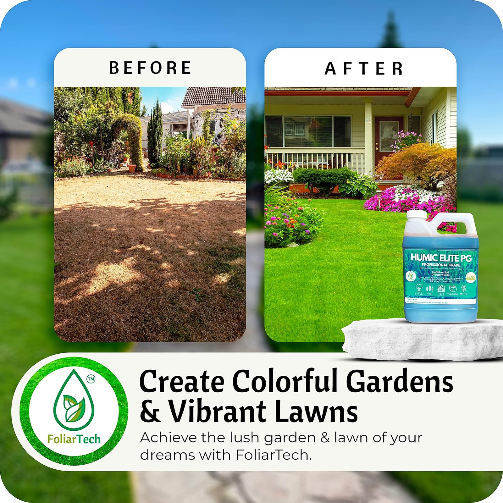 Humic Acid Organic Lawn Fertilizer – Fulvic Humic Mineral Blend for Trees, Sh…