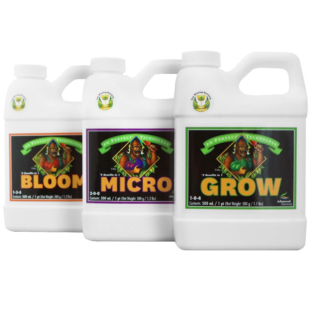 Advanced Nutrients ANBGMBD500 Bloom, Micro, Grow Fertilizer Original version
