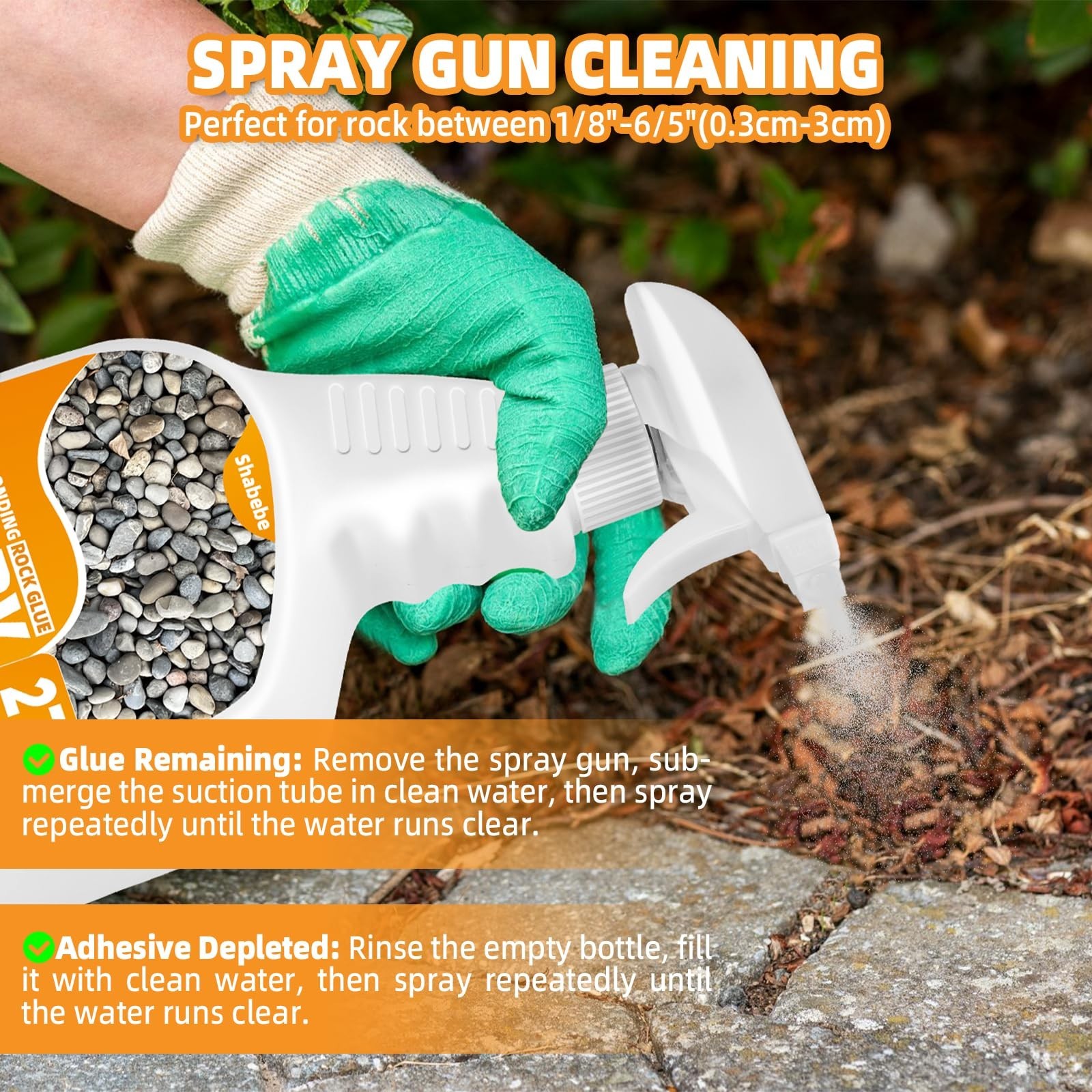 Rock Glue for Landscaping with Sprayer 27oz, Ready-to-Use Mulch & Gravel Bind…