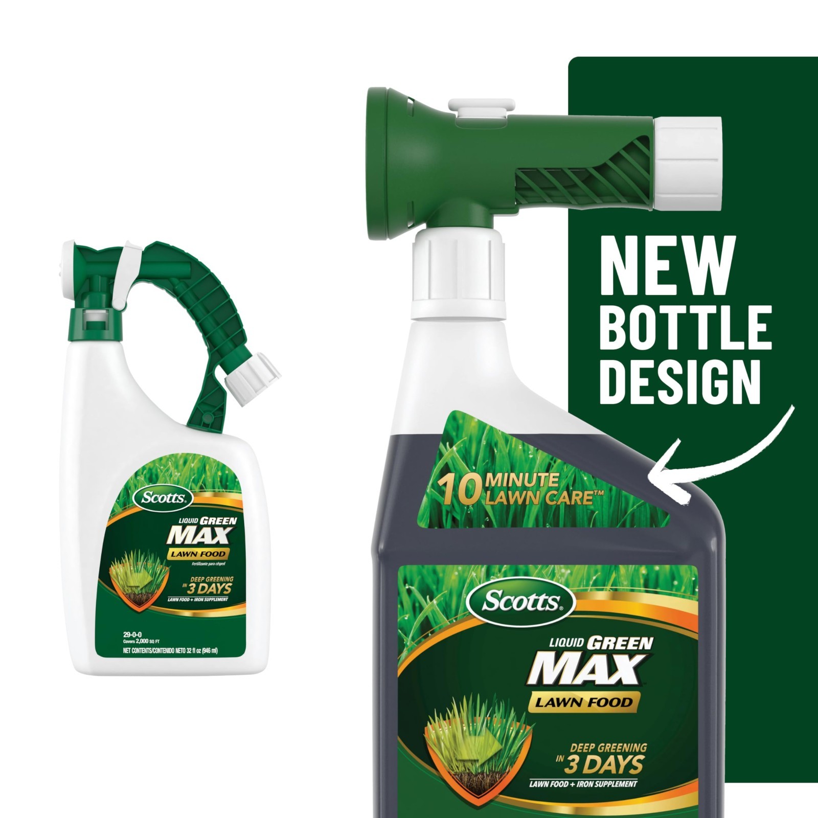 Liquid Lawn Fertilizer & Iron Supplement, 32 oz – All Grass Types, 29-0-0 NPK