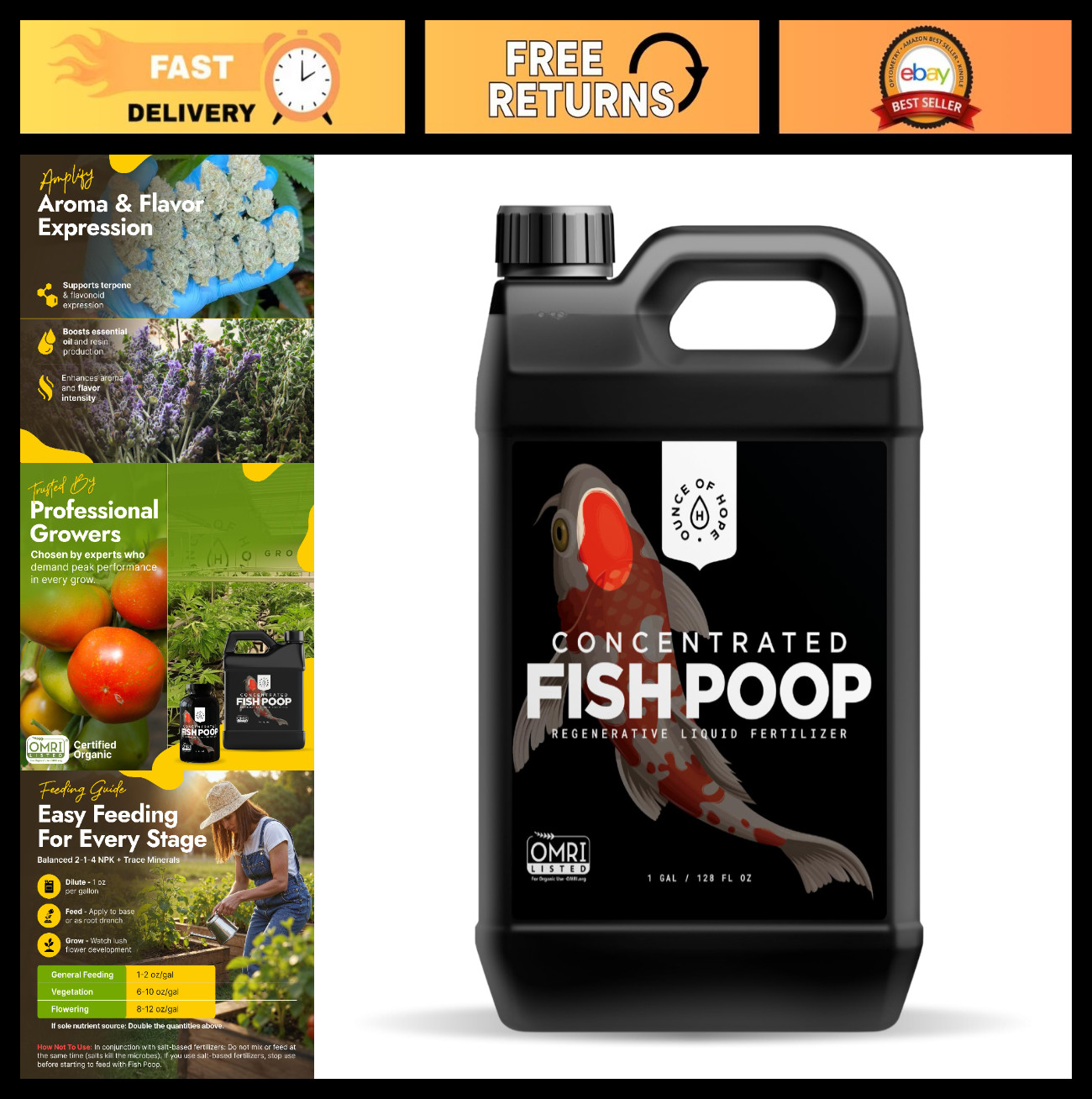 Organic Liquid Fish Fertilizer – Concentrated Plant Food for Gardens & Houseplan