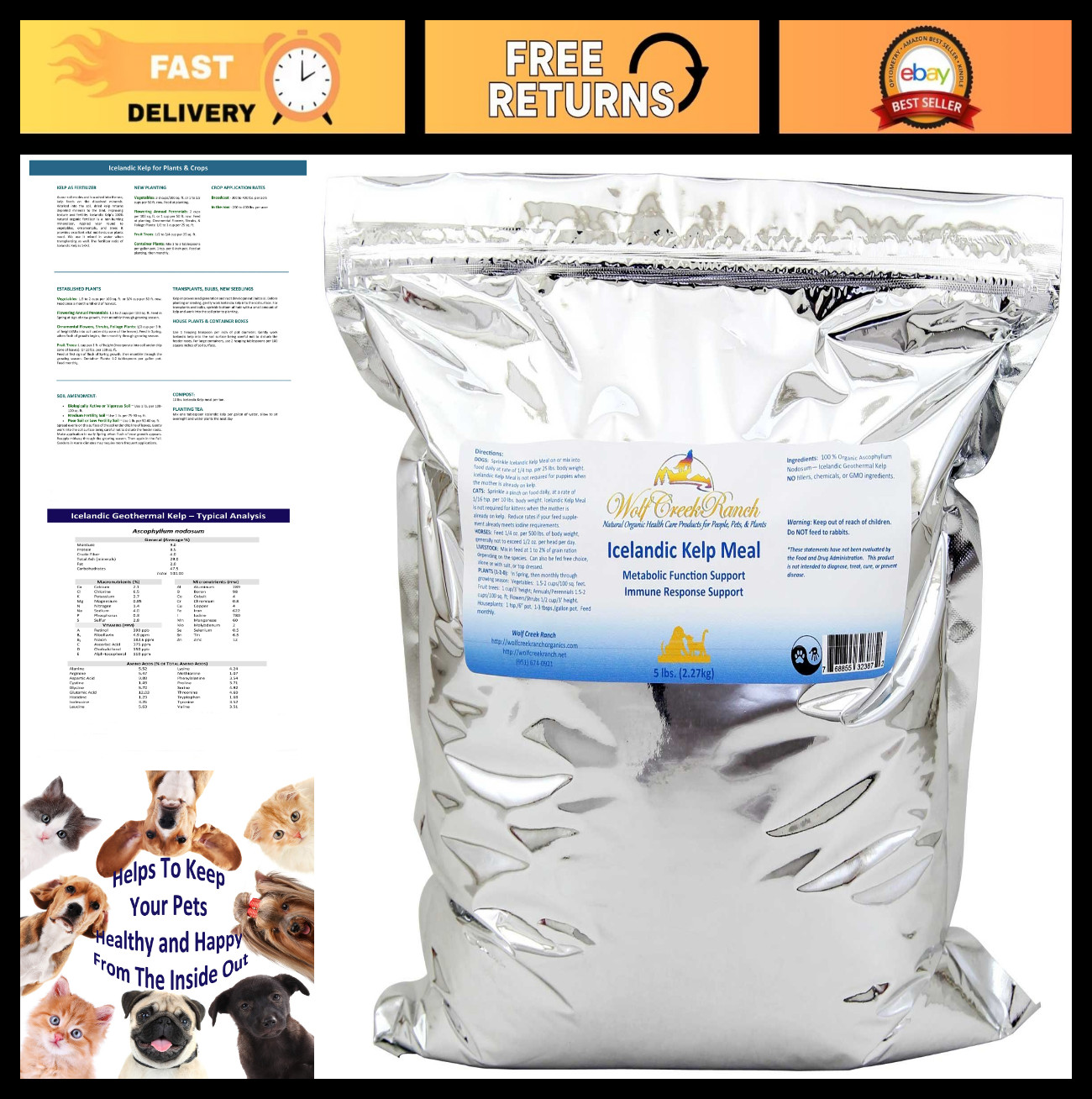 Icelandic Kelp Meal 5lbs – Nutrient-Rich Seaweed for Livestock, Pets & Plants