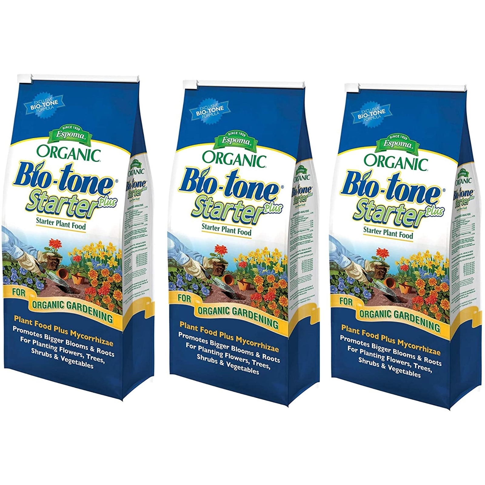 Espoma Bio Tone Starter Plus w/ Mycorrhizae Fertilizer/Soil Enhancer 4# (3 Pack)