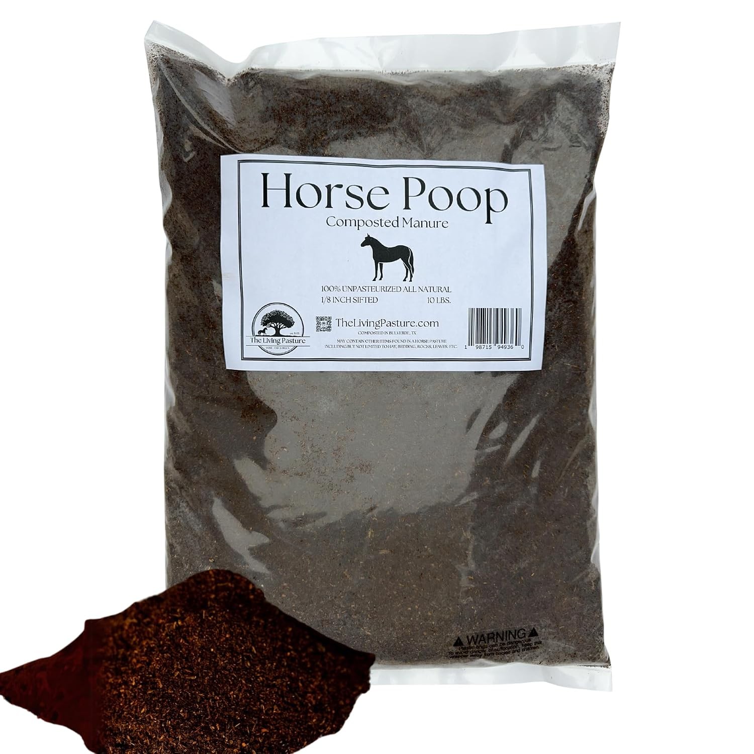 Horse Poop Composted Manure Garden Soil Amendment 10 lbs 100 Natural Aged