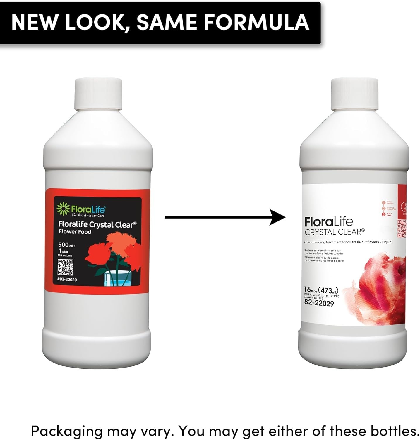 82-22020 Crystal Clear Flower Food 300 Liquid, 500 ml/1 pt