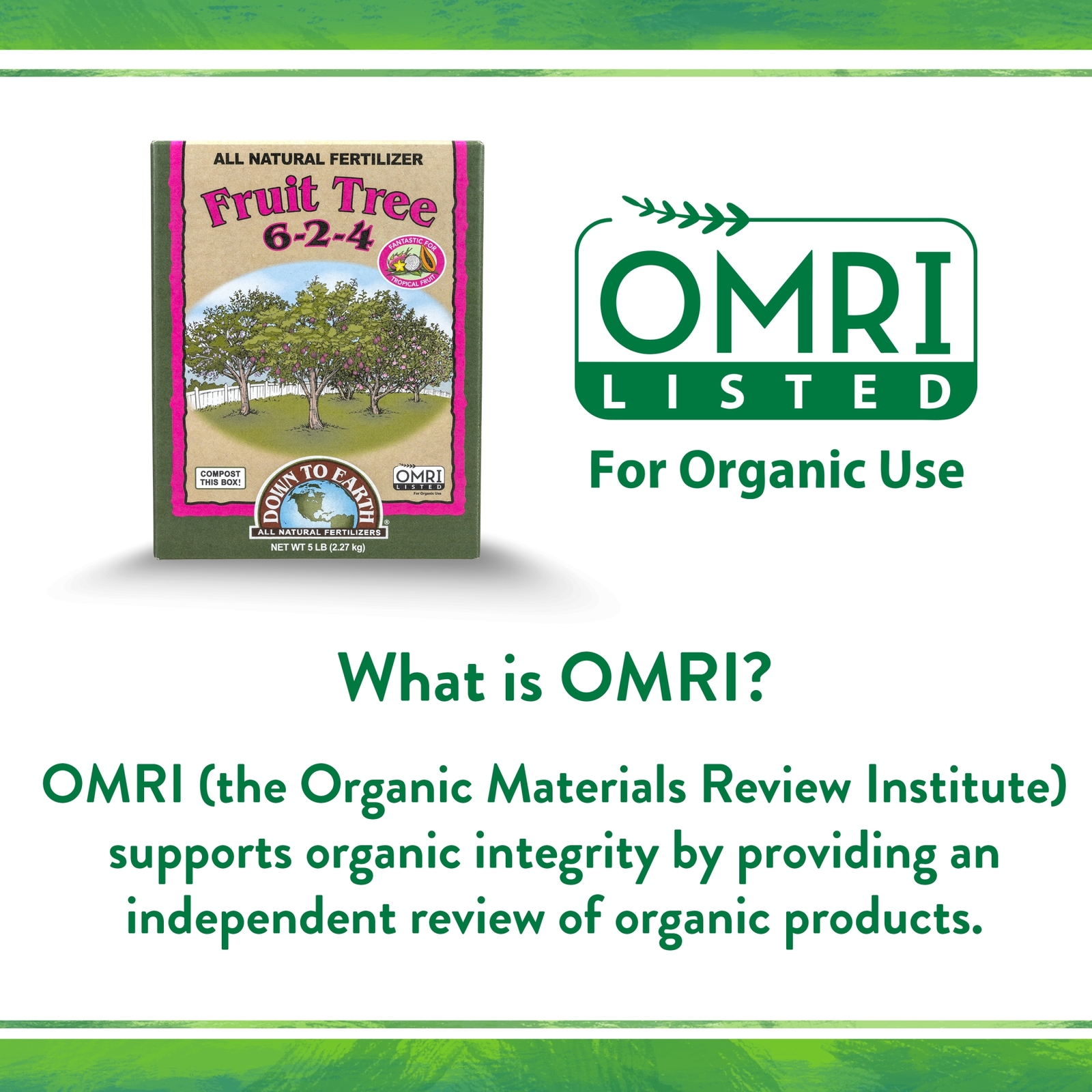 Down to Earth Organic Fruit Tree Fertilizer Mix 6-2-4, 25lb