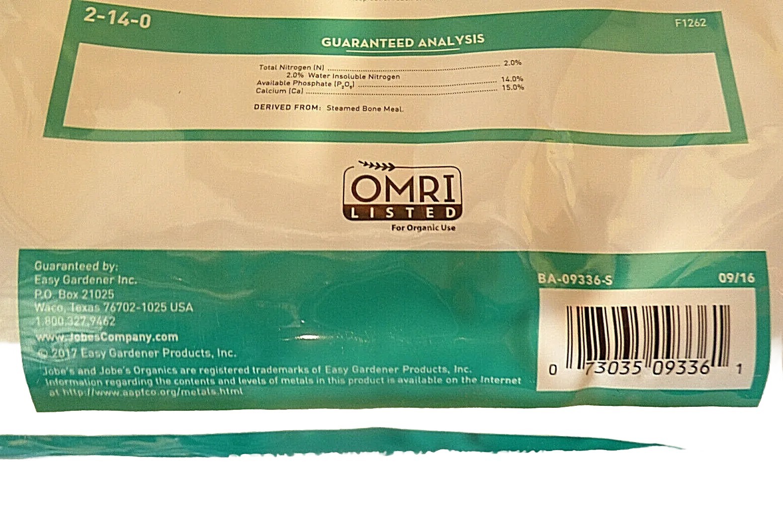 Jobe’s Organics Bone Meal Plant Food 8 Lb Bag 100% Organic Fertilizer 2-14-0