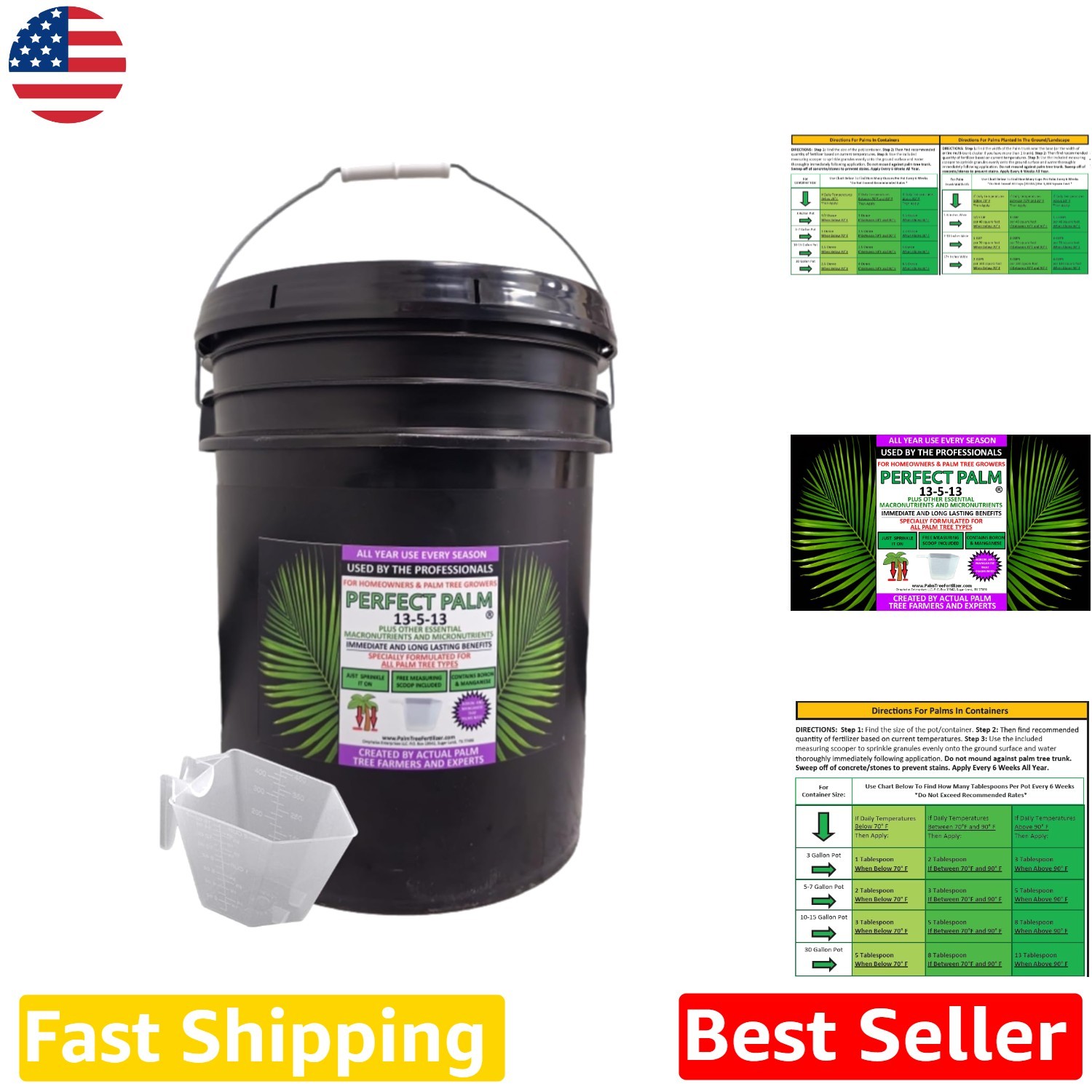 40 LB Palm Tree Fertilizer – Dual Action, XCU Release, Free Scoop