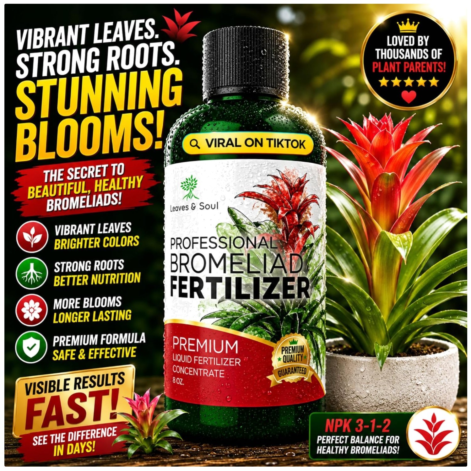 Bromeliad Fertilizer Liquid 3-1-2 Concentrate 8 oz