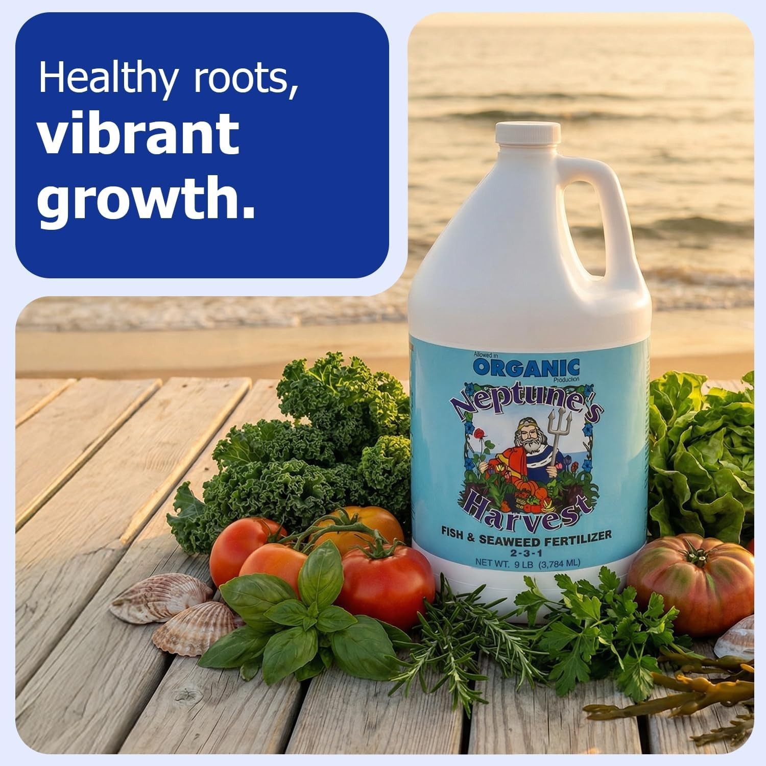 Indoor & Outdoor Plant Fertilizer – Fish & Seaweed – 1 Gal