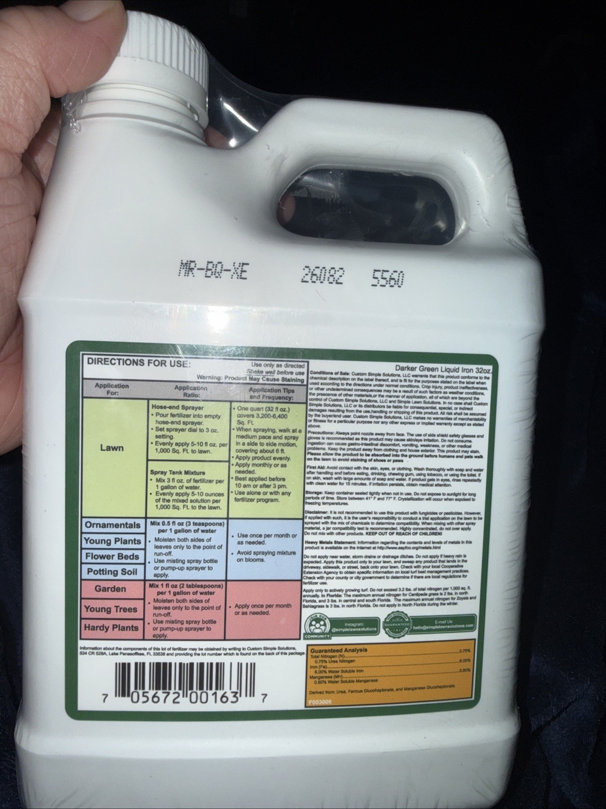 32 Oz Liquid Iron Fertilizer Darker Green Micronutrients Concentrated Plants New