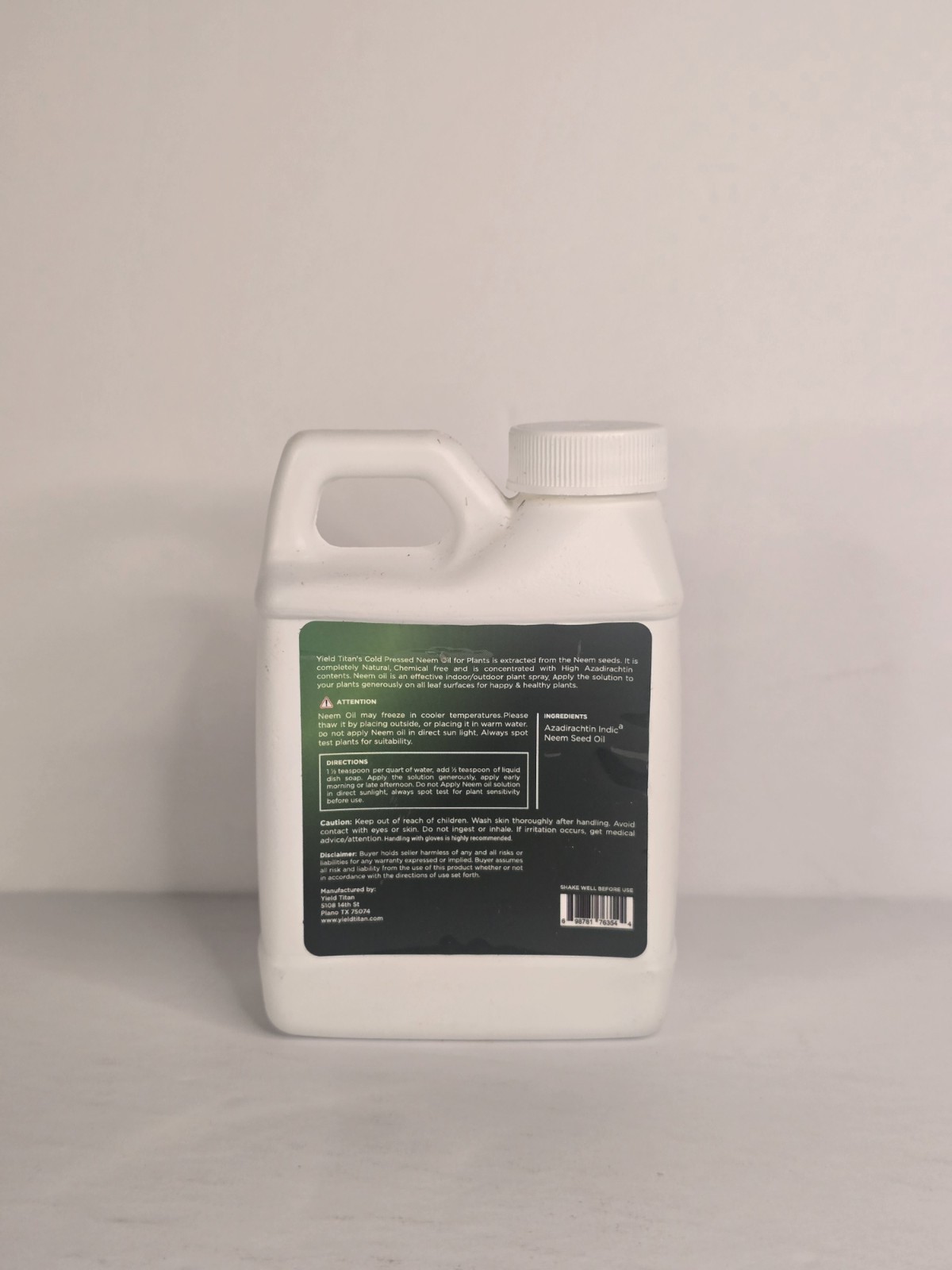 Yield Titan’s 100% Pure Cold Pressed Concentrated Neem Oil (8 Oz)