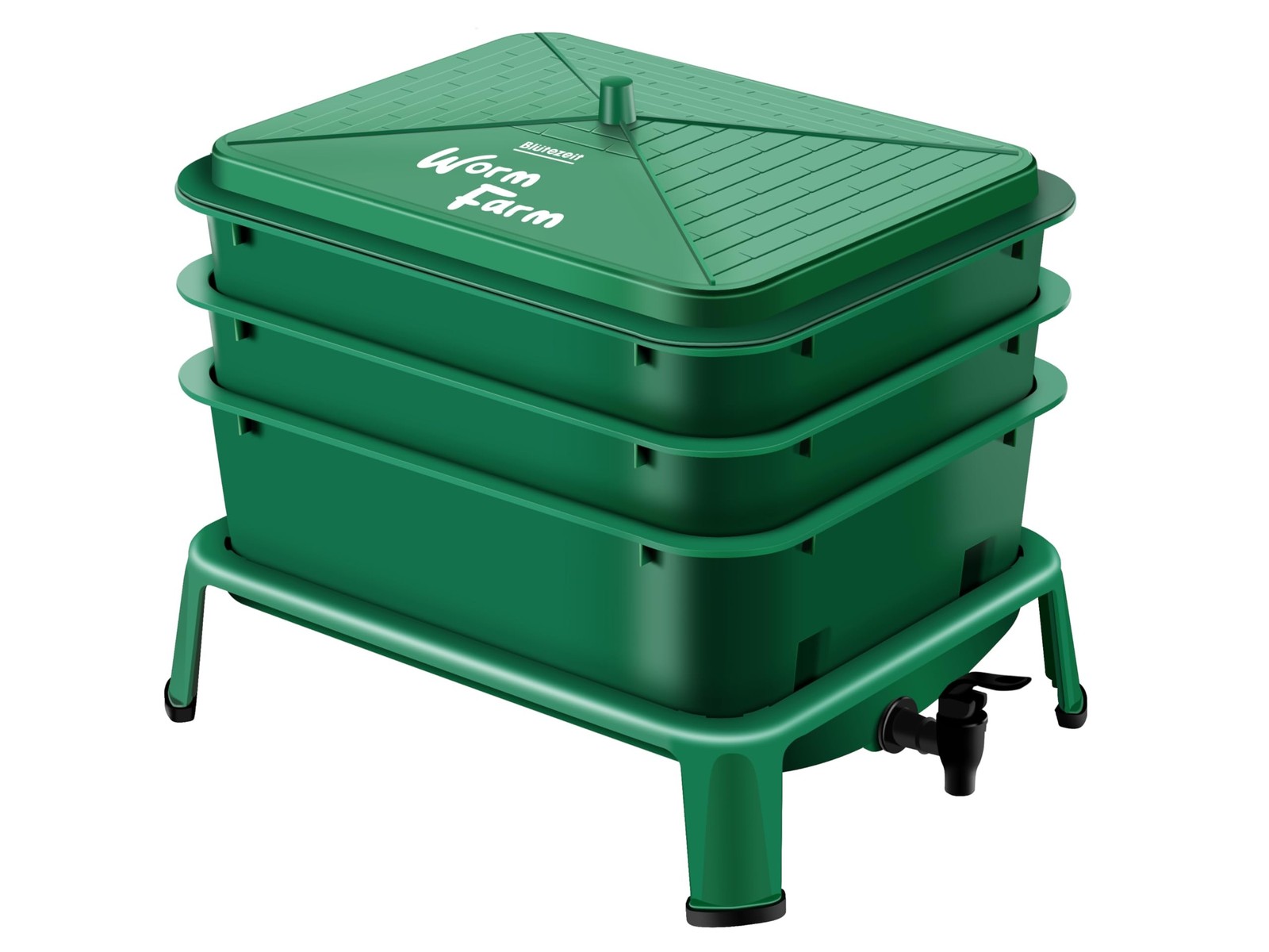 Blütezeit 3-Tray Worm Composter, 32QT Worm Farm with Compost Worms Starter Ki…