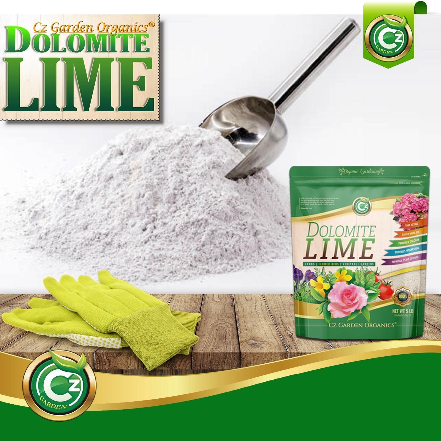 Organic Dolomite Lime 5LB – – Garden Soil Amendment Fertilizer for Plants. C…
