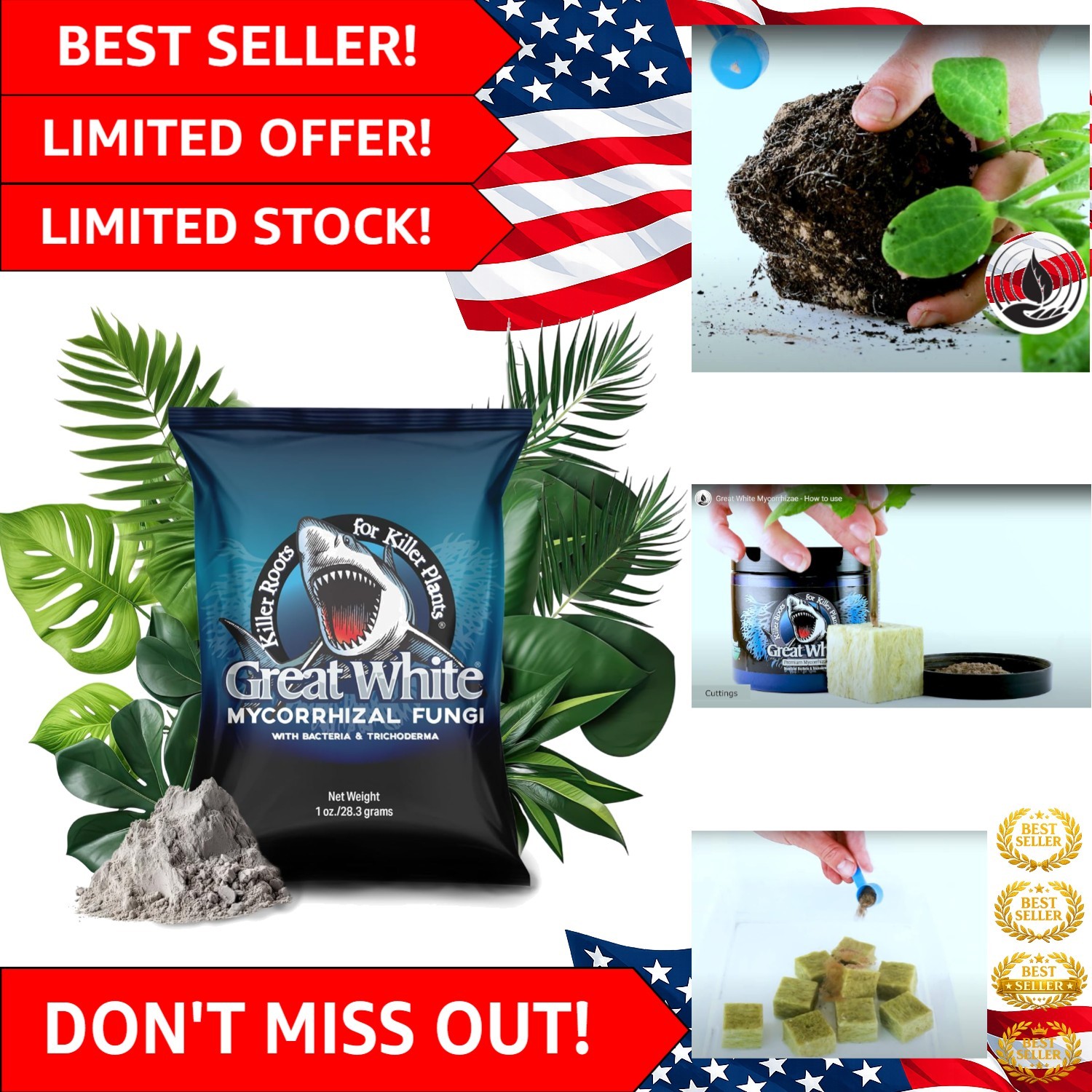 Concentrated 3-in-1 Mycorrhizal Fungi Powder for Rapid Rooting & Thriving Plants