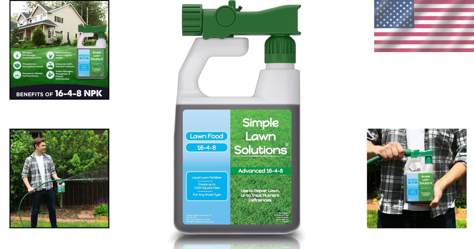 16-4-8 Balanced Lawn Fertilizer – Nourish Your Grass with Fish & Seaweed 32oz