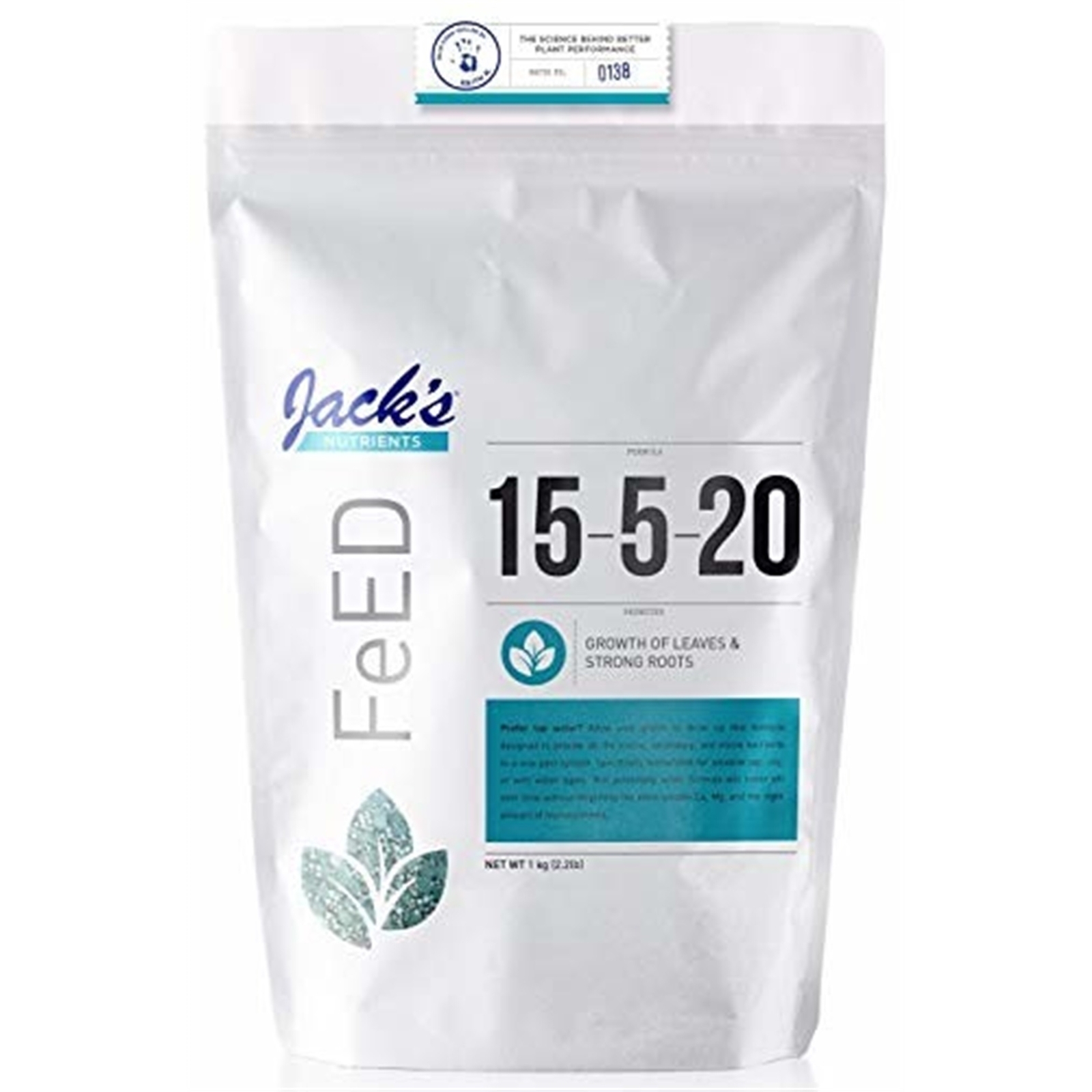 Jack’s Nutrients 15-5-20 Tap Water-Soluble Fertilizer, 2.2lbs