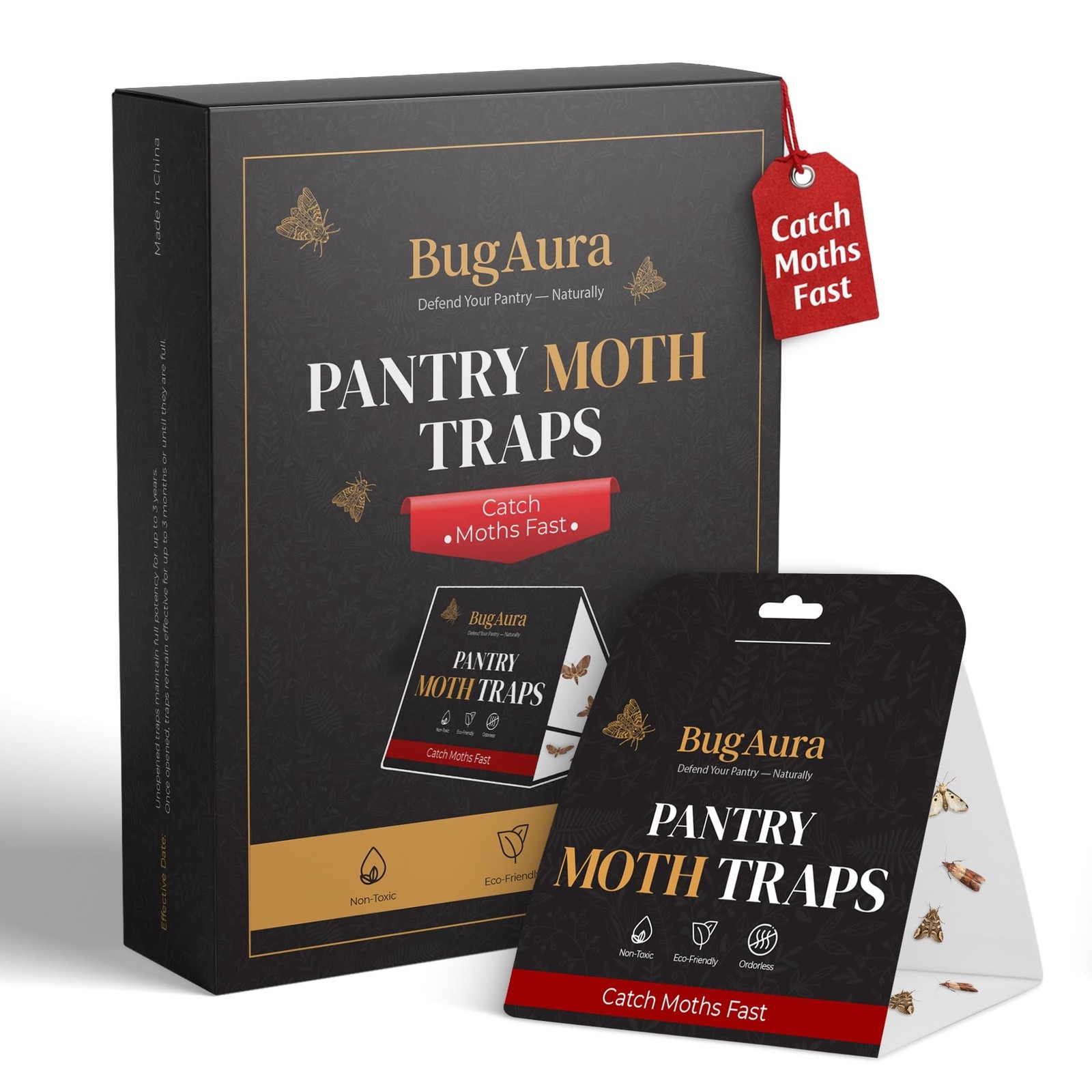 16 Pack Pantry Moth Traps for House Indoor – Advanced Red Line Formula Pan