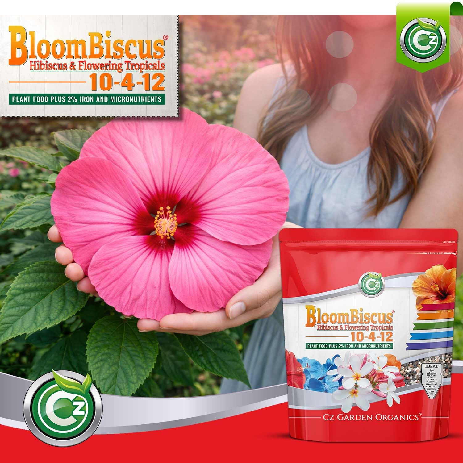 Bloombiscus® Hibiscus 4LB Plant Food – Made in USA – 2% Iron Fertilizer for Bird