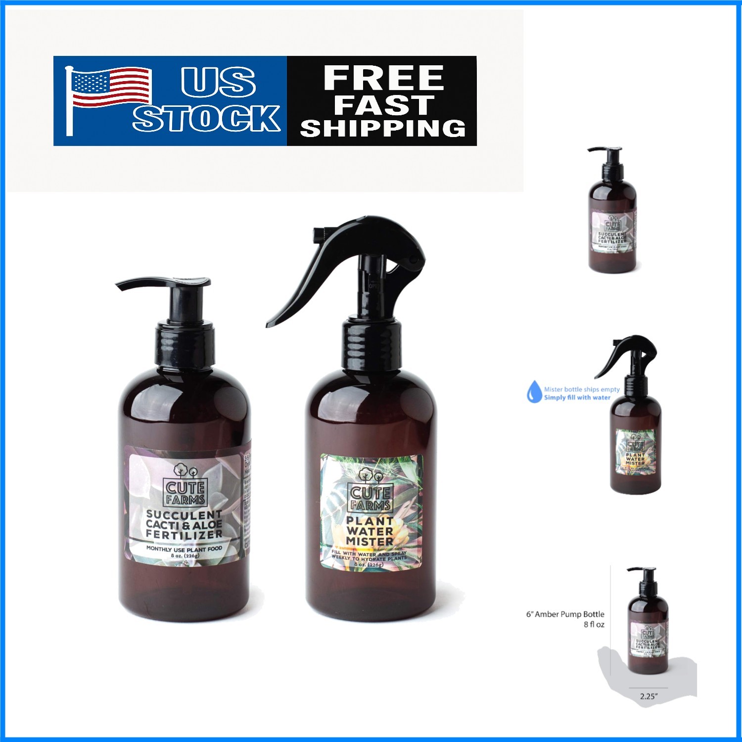Ready-to-Use 8 oz Succulent Fertilizer with Leak-Proof Spray for Thriving Plants