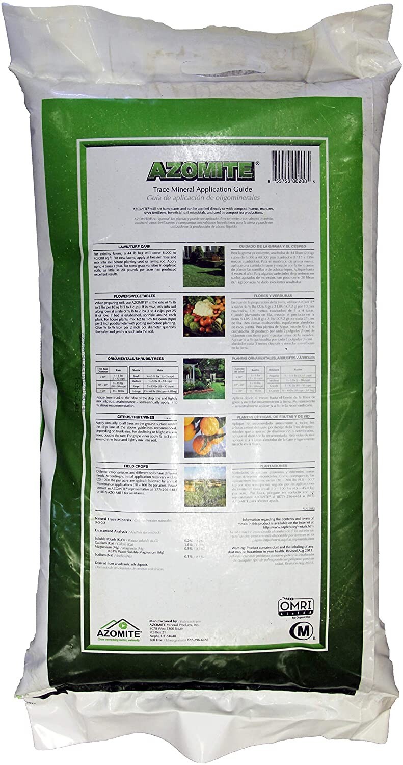 44 Pounds Granular AZOMITE Trace Mineral Fertilizer – OMRI