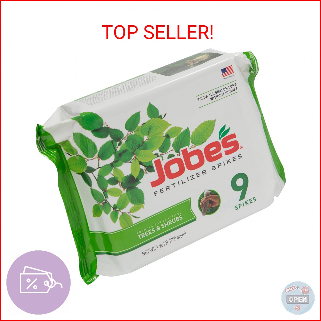 Jobe’s Slow Release Tree and Shrub Fertilizer Spikes, Easy Plant Care for Oak, M
