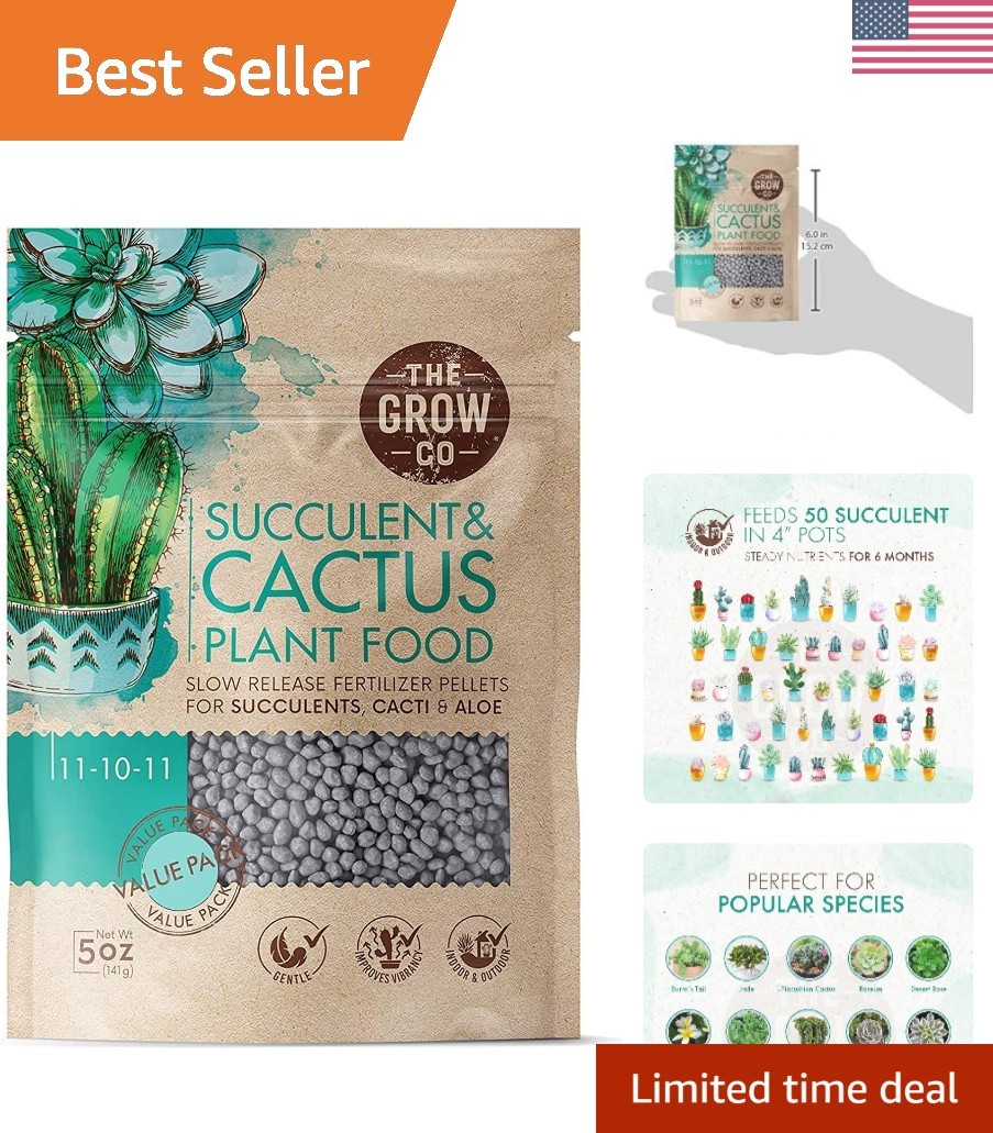 Succulents & Cactus Plant Food – 5oz Slow Release Fertilizer for Healthy Growth
