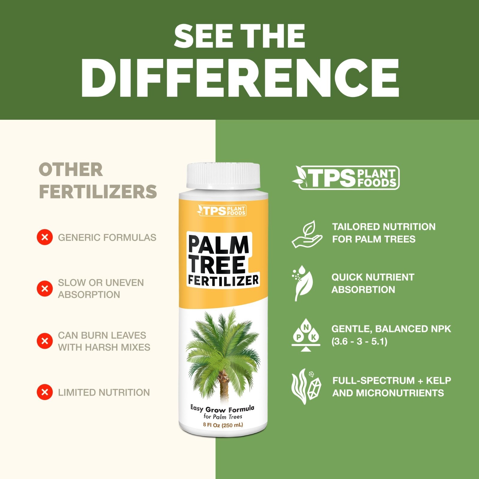 Liquid Palm Tree Fertilizer – Plant Food for Lush Green Fronds & Strong Roots, 1