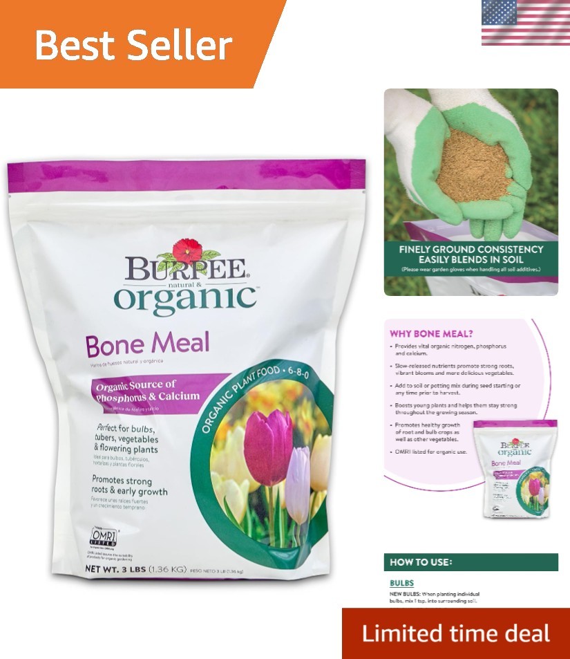 Natural Bone Meal Fertilizer 3 lb Bag – Promotes Root Health for Organic Gardens